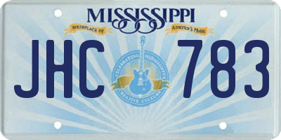 MS license plate JHC783