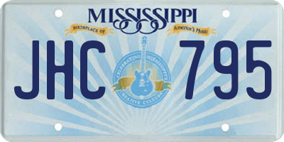 MS license plate JHC795