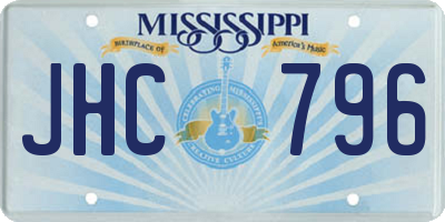 MS license plate JHC796