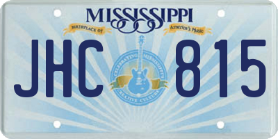 MS license plate JHC815