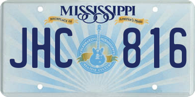 MS license plate JHC816