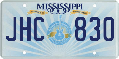 MS license plate JHC830