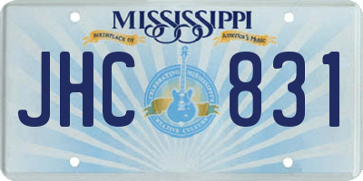 MS license plate JHC831