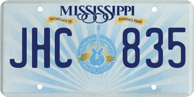 MS license plate JHC835