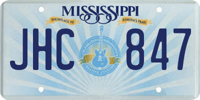 MS license plate JHC847