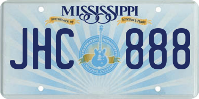 MS license plate JHC888