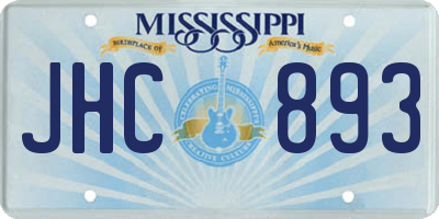 MS license plate JHC893