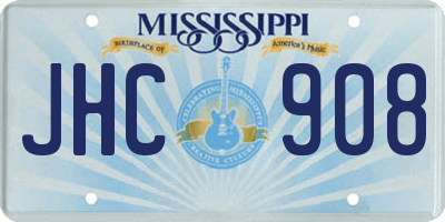 MS license plate JHC908
