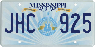 MS license plate JHC925