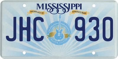 MS license plate JHC930