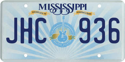 MS license plate JHC936