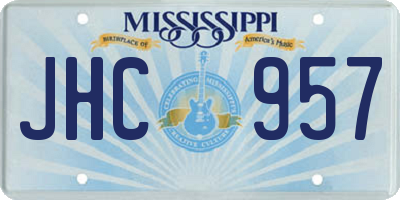 MS license plate JHC957