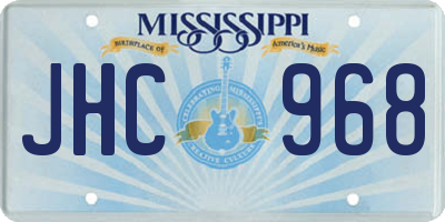 MS license plate JHC968