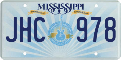 MS license plate JHC978