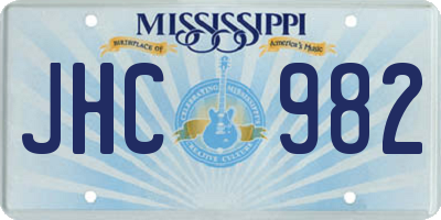 MS license plate JHC982