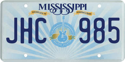 MS license plate JHC985