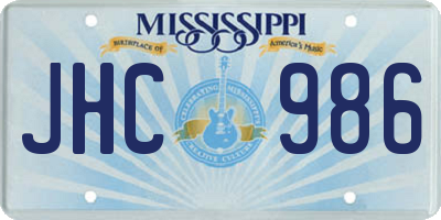 MS license plate JHC986