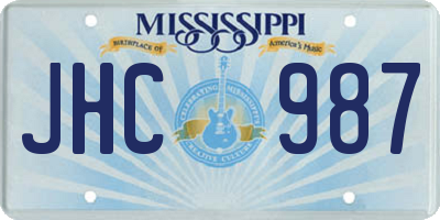 MS license plate JHC987
