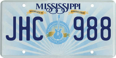 MS license plate JHC988