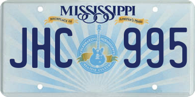 MS license plate JHC995