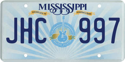 MS license plate JHC997