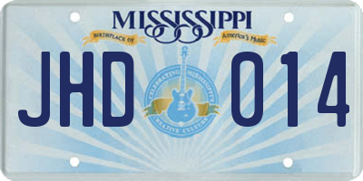 MS license plate JHD014