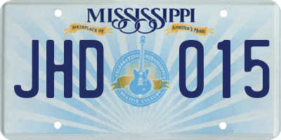 MS license plate JHD015