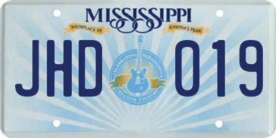 MS license plate JHD019