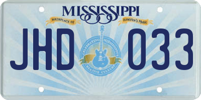 MS license plate JHD033