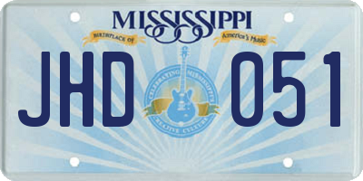 MS license plate JHD051