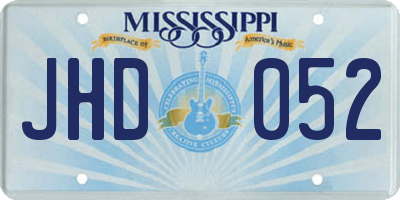 MS license plate JHD052