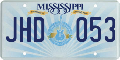 MS license plate JHD053