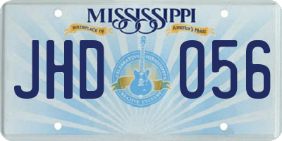 MS license plate JHD056