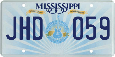 MS license plate JHD059