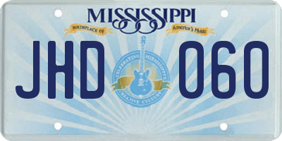 MS license plate JHD060