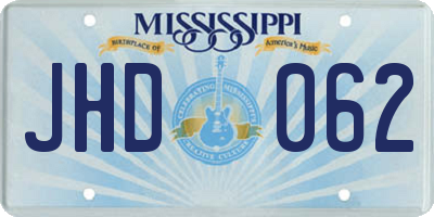 MS license plate JHD062