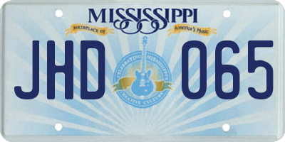 MS license plate JHD065