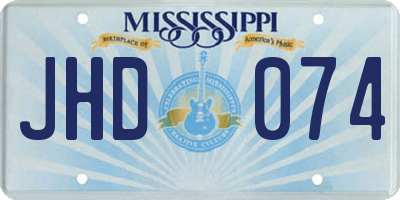 MS license plate JHD074