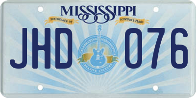 MS license plate JHD076