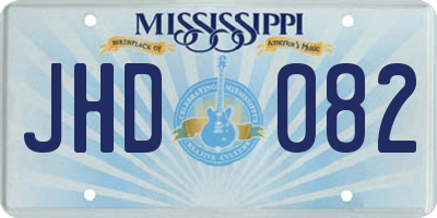 MS license plate JHD082