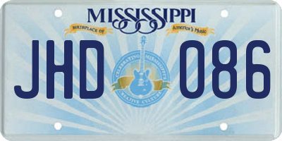 MS license plate JHD086