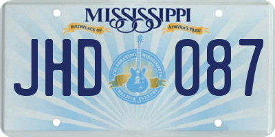 MS license plate JHD087
