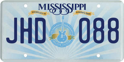 MS license plate JHD088