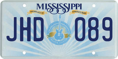MS license plate JHD089