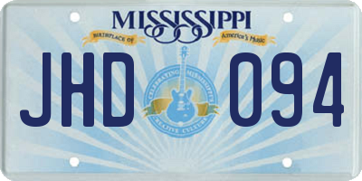MS license plate JHD094