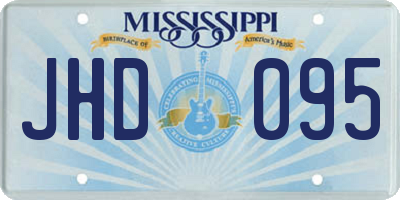 MS license plate JHD095