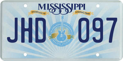 MS license plate JHD097