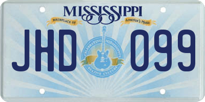 MS license plate JHD099