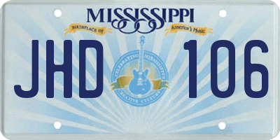 MS license plate JHD106