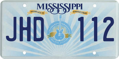 MS license plate JHD112
